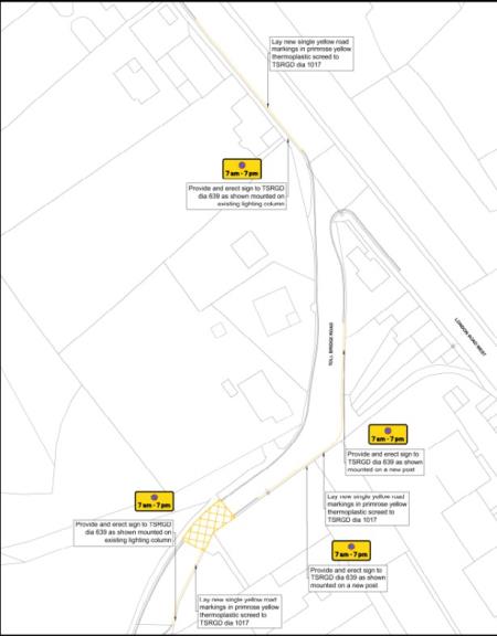 Temporary traffic measures around the Toll Bridge